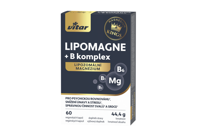Lipomagne, Naše vitaminy.cz, 389 Kč (doplněk stravy)
Hořčík, který se k vám opravdu dostane
Fyzická i duševní rovnováha začíná uvnitř. Hořčík patří mezi klíčové minerály, které tělo potřebuje každý den. Ovlivňuje naši energii, soustředění i kvalitní spánek. Vitar Kings Lipomagne + B komplex přichází s chytrým řešením: lipozomální formou hořčíku, která zajistí vysokou vstřebatelnost a využitelnost. Obohacený o vitaminy B1, B2 a B6 je ideálním společníkem v náročném období, při stresu nebo zvýšené fyzické aktivitě.
www.nasevitaminy.cz
Lipomagne, Naše vitaminy.cz, 389 Kč (doplněk stravy)
Hořčík, který se k vám opravdu dostane
Fyzická i duševní rovnováha začíná uvnitř. Hořčík patří mezi klíčové minerály, které tělo potřebuje každý den. Ovlivňuje naši energii, soustředění i kvalitní spánek. Vitar Kings Lipomagne + B komplex přichází s chytrým řešením: lipozomální formou hořčíku, která zajistí vysokou vstřebatelnost a využitelnost. Obohacený o vitaminy B1, B2 a B6 je ideálním společníkem v náročném období, při stresu nebo zvýšené fyzické aktivitě.
www.nasevitaminy.cz