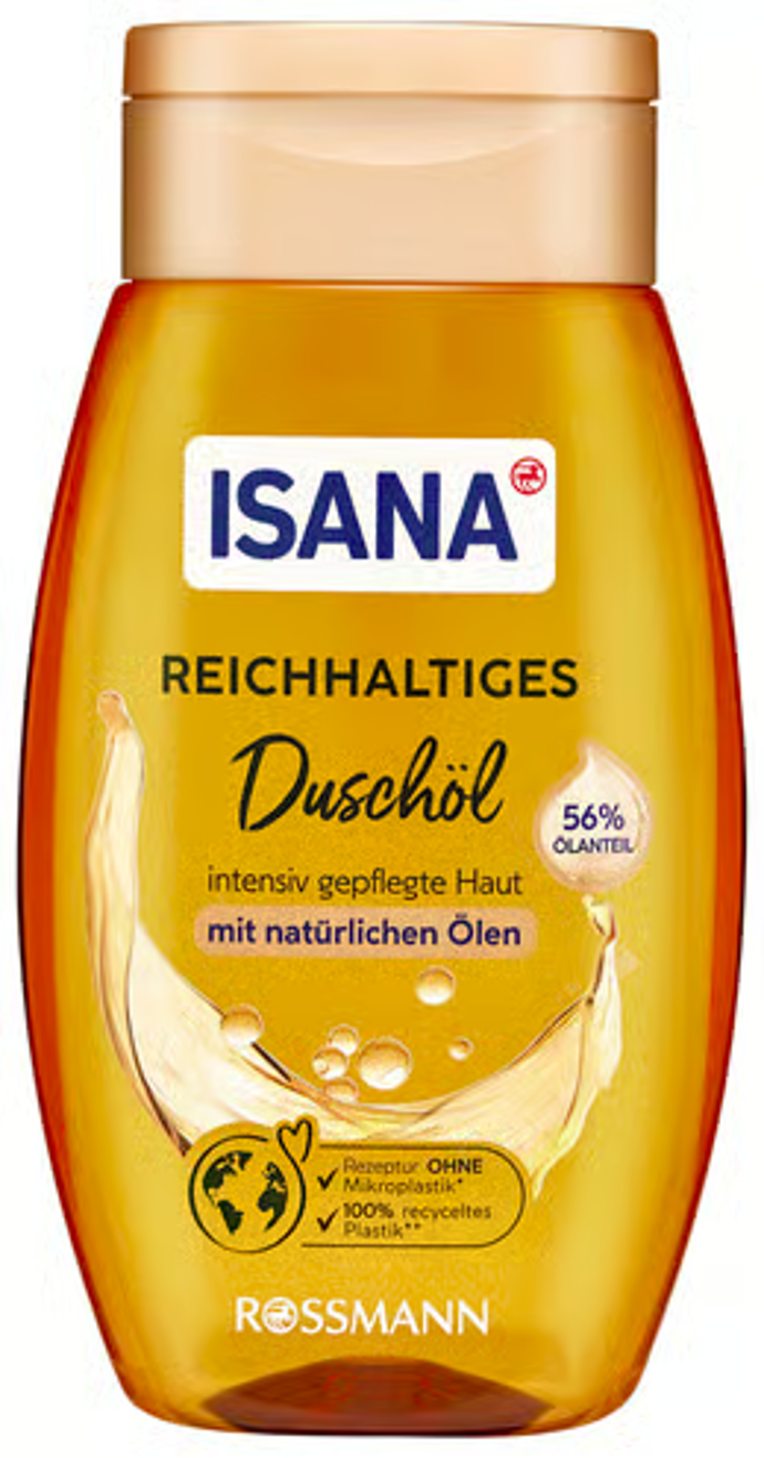 Sprchový olej, Isana, 60 Kč
