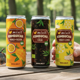 BIO kombucha Ginger & Lemon, Mango & Passion Fruit a Cola, 49 Kč
BIO kombucha Ginger & Lemon, Mango & Passion Fruit a Cola, 49 Kč