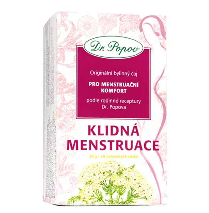 Čaj Klidná menstruace kombinuje sílu přírody s hlubokou znalostí ženského těla, aby vám poskytl úlevu od běžných menstruačních nepříjemností. Pomůže zklidnit vaše tělo i mysl. 78 Kč
