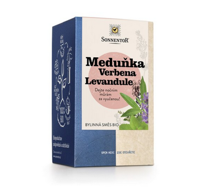 Meduňka–verbena–levandule čajová směs, 90 Kč
