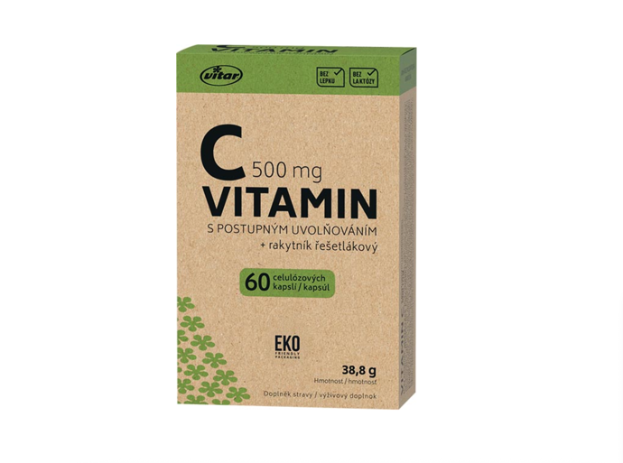 Vitar EKO Vitamin C s postupným uvolňováním, www.vitar.cz, 189,90 Kč

Veganské kapsle s vysokým obsahem vitaminu C (500 mg) a extraktem z rakytníku pro posílení imunity. Granulky vitaminu C zajišťují postupné uvolňování do organizmu, čímž je podpořeno jeho efektivní využití.

 

 
