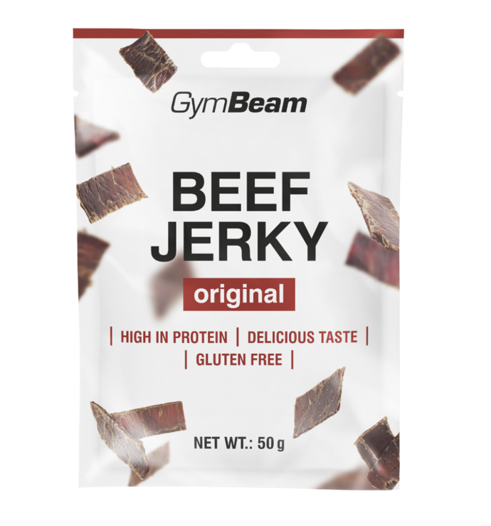 Sušené maso Beef Jerky má vysoký obsah bílkovin, což se hodí nejen sportovcům, ale i všem, kteří dbají na jejich dostatečný příjem v jídelníčku. 109 Kč
