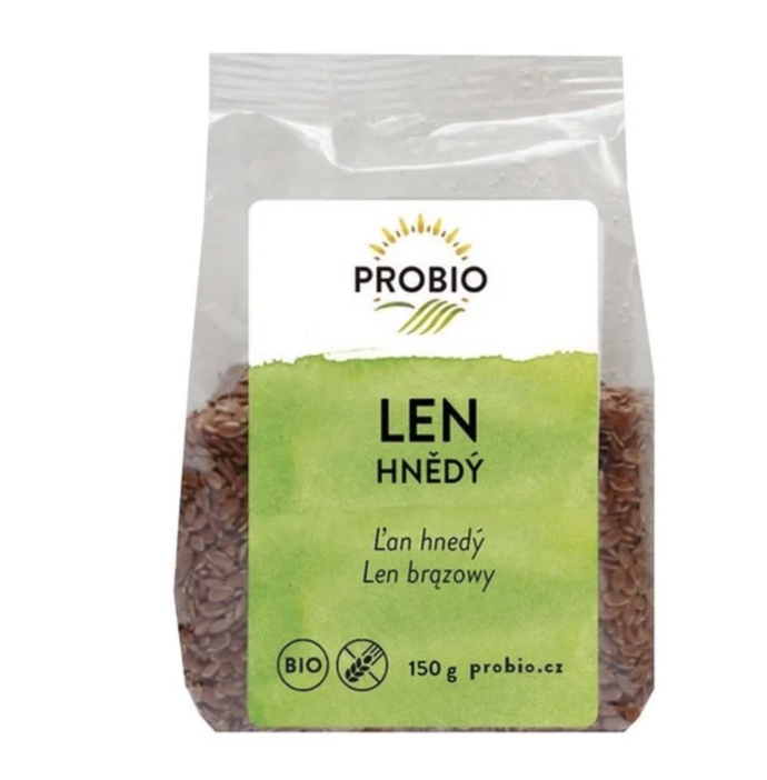 Len hnědý bezlepkový BIO s vysokým obsahem bílkovin a vlákniny má oříškovou chuť. Můžete jím dochutit jogurt, müsli, pomazánky nebo nepečené tyčinky a sušené krekry. 30 Kč
