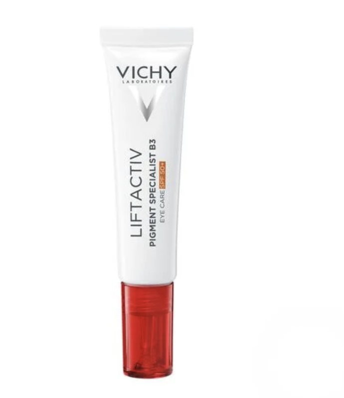 Oční krém s SPF50+ redukující pigmentové skvrny a působící proti stárnutí s melasylem a niacinamidem, 650 Kč
