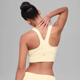 Sportovní podprsenka na pilates máslově žlutá, Alo, 1780 Kč
