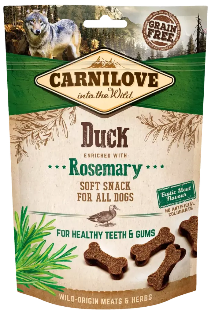 Carnilove Dog Semi Moist Snack Duck enriched with Rosemary 200g, 119 Kč
Carnilove Dog Semi Moist Snack Duck enriched with Rosemary 200g, 119 Kč