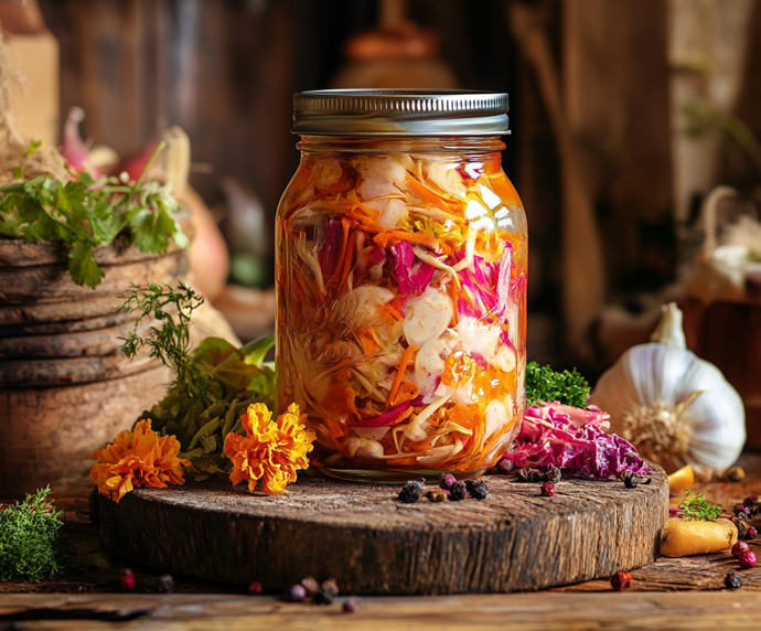 Zelenina

Zelenina obecně dodává tělu nejen dostatek vitamínů, ale i vlákniny, která je důležitá pro pocit nasycení, ale podporuje i proces trávení. Pokud si dopřejete zeleninu ve fermentovaném stavu, podpoříte tím i svůj střevní mikrobiom a tedy i imunitní systém.
