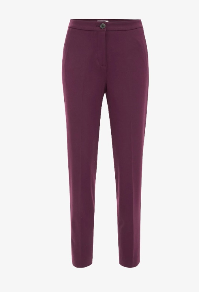 Cigaretové kalhoty burgundy, WE Fashion, 1 255 Kč
