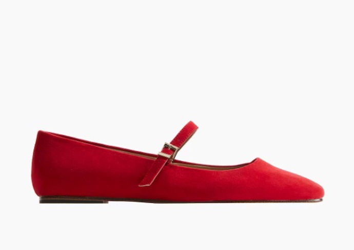 Červené Mary Jane balerínky, H&M, 479 Kč
