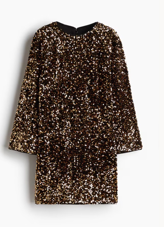 Áčkové šaty s flitry, H&M, 959 Kč
