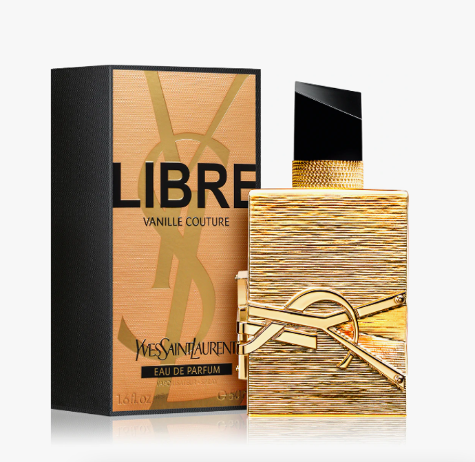 YSL – Libre Vanille Couture s vanilkou, černým rybízem, klementinkou, petitgrainem, jasmínem, pomerančovým květem, ambrou, cedrem a pižmem, 3830 Kč
