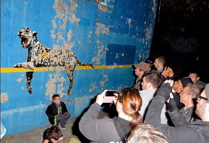 Jedna z maleb umělece Banksyho.