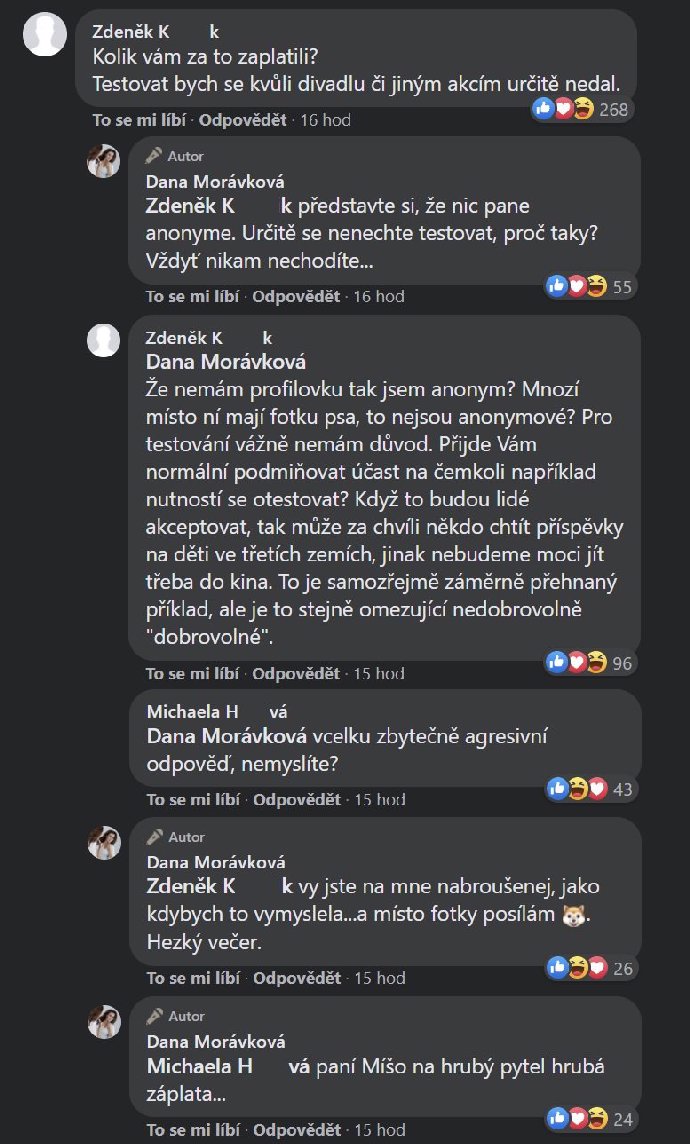 Dana Morávková marně vysvětlovala, že nic nepropaguje, jen se ptá.