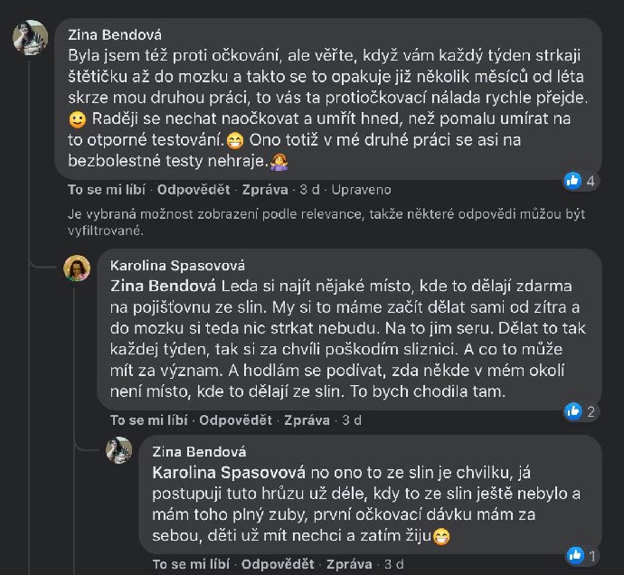 Diskuze mnohdy obsahují i delší komentáře.