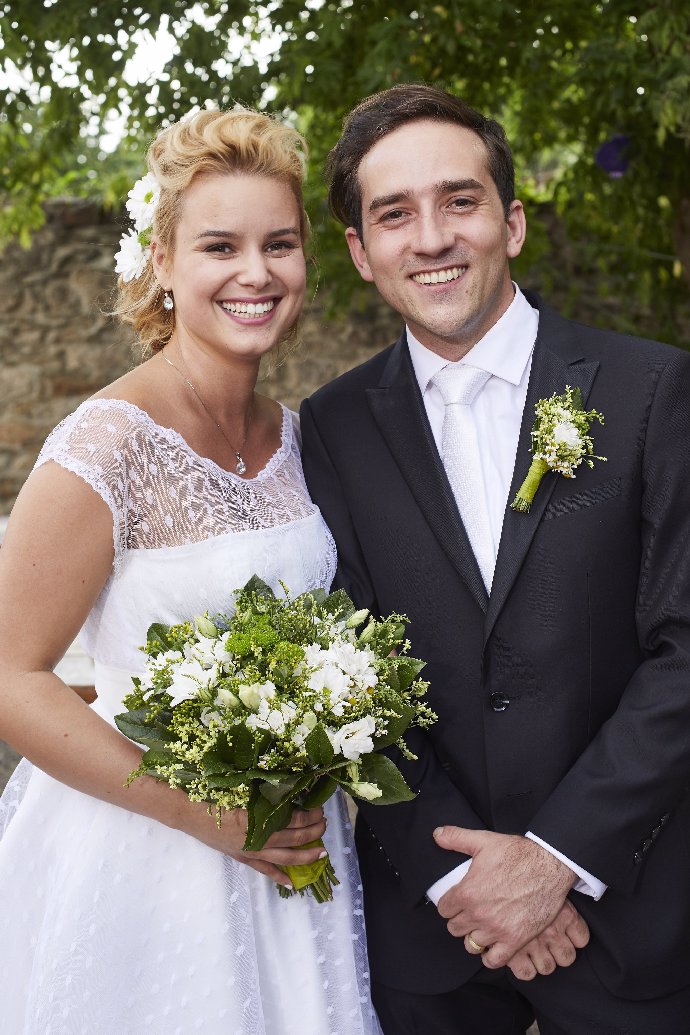 Patricie Solaříková se svým seriálovým manželem.