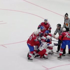 Na ledě se konala i pořádná mela.