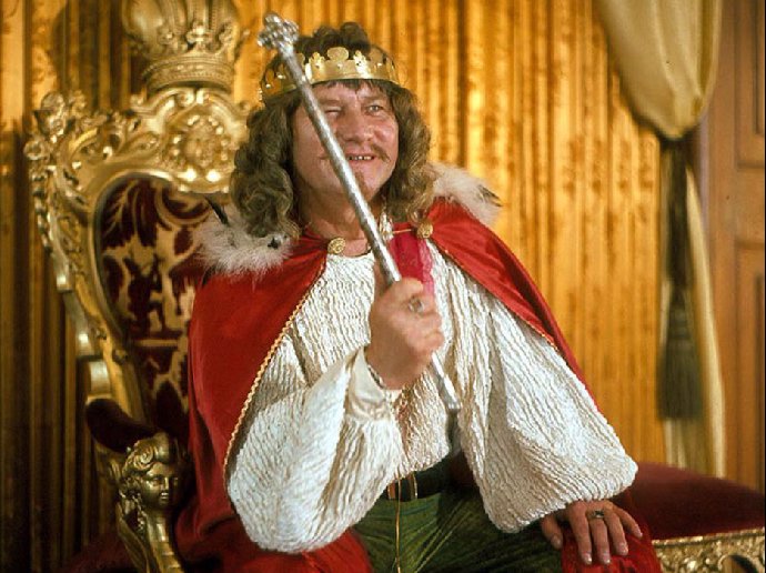 Jiří Císler jako král v pohádce Za humny je drak.