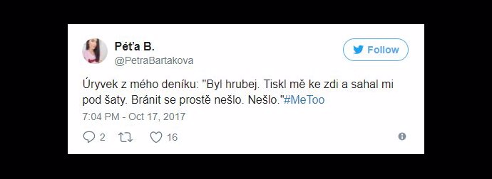 Jedno z vyjádření Hnutí MeToo