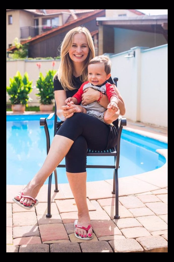 Monika Absolonová se synem. 