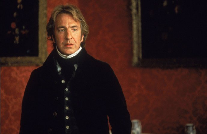 Ve filmu Rozum a cit hrál Rickman Colonela Brandona.