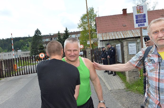 Jiří Kajínek po propuštění.
