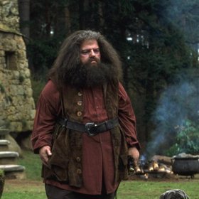Robbie Coltrane jako dobrosrdečný obr Hagrid.