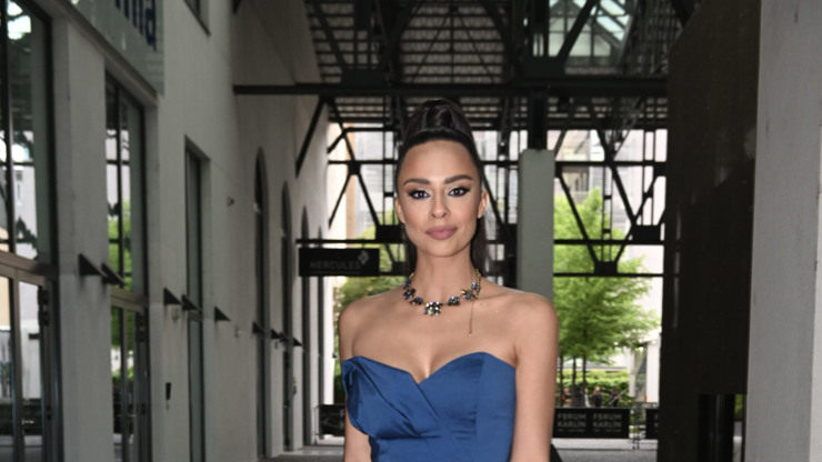 Galerie Nikola Uhlířová v odvážných šatech ukázala téměř vše fotka