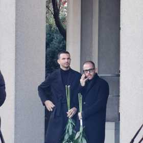 Lukáš Macháček na pohřbu Jana Pokorného.