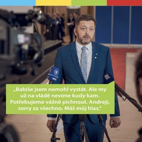 Koláž s Vítem Rakušanem.