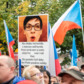 Demonstrace na Václavském náměstí.