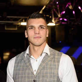 Vasil Ducár na křtu kalendáře Boxing Lucerna.  