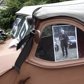 Velorex byl oblepený snímky Josefa Abrháma.