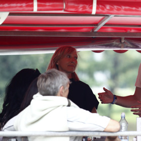 Robert Šlachta na lodi diskutoval se svými voliči.