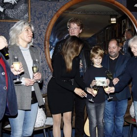 Václav Neckář na křtu CD Petra Baťka. 