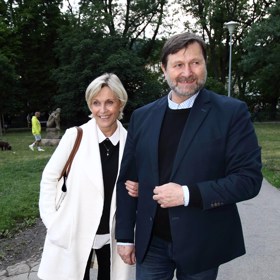 Jan Hrušínský s partnerkou Miluší. 