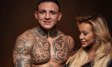 Gábor Boráros se snoubenkou Monikou.