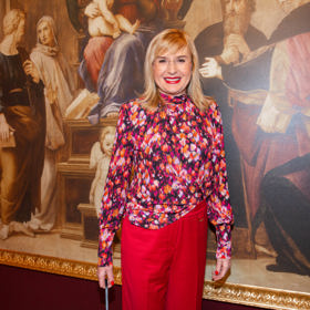 Štěpánka Duchková na výstavě Velcí mistři renesance v pražském Mánesu.