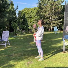 Tenistka Barbora Strýcová se synem Vincentem.