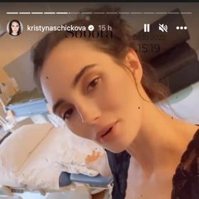 Kristýna Schicková v porodnici.