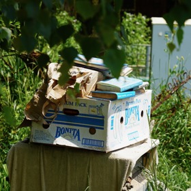 Na zahradě je mnoho zvláštního harampádí