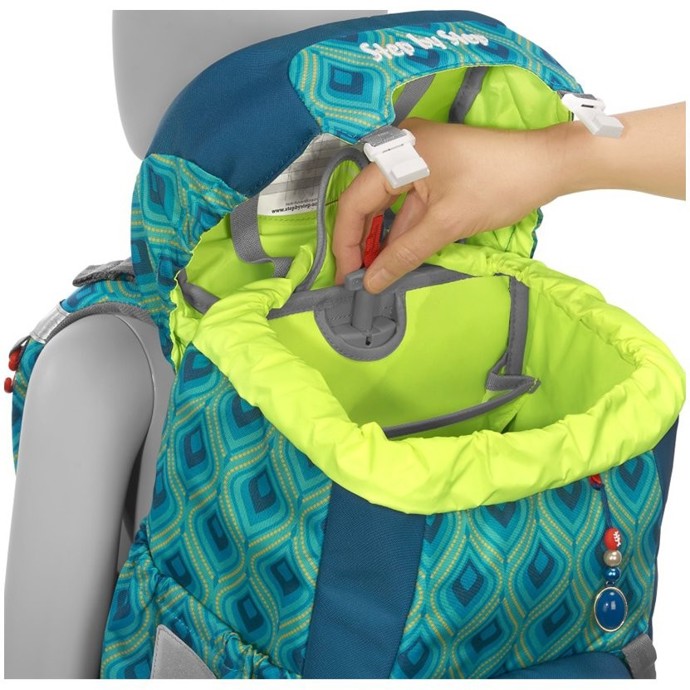 Detail na nastavitelný systém zádové výšky aktovky Hama.