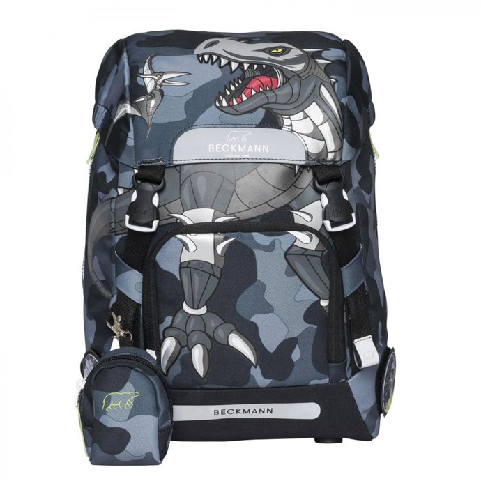 Chlapecká verze batohu Beckmann láká divokým motivem tyranosaura. Cena: 3 290 Kč