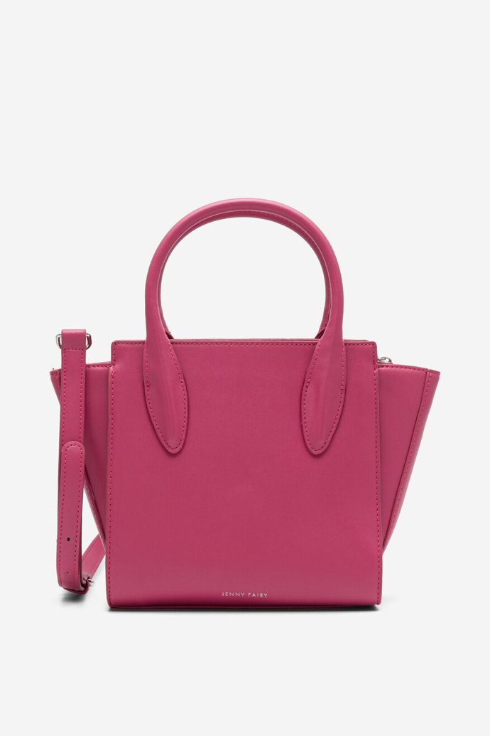 Růžová hranatá kabelka s uchy, CCC, 999 Kč.