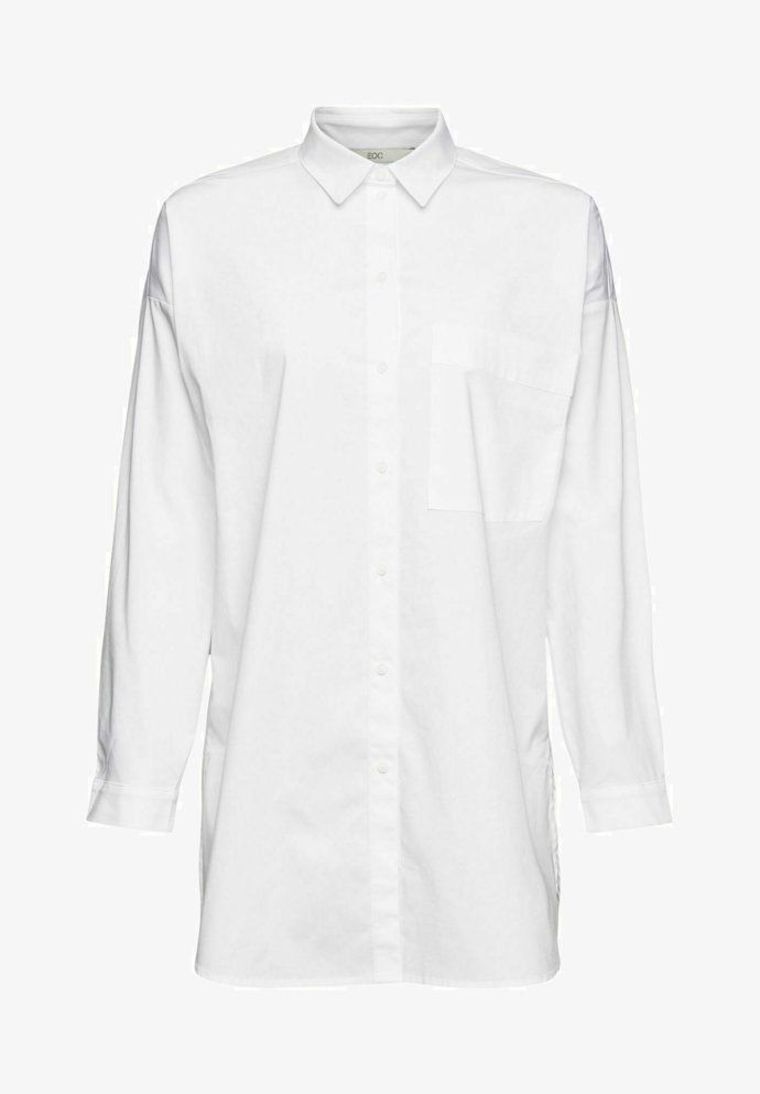 Prodloužená košile s nakládanou kapsou. EDC by Esprit, 1 699 Kč