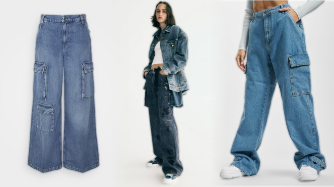 Džínový trend podzimu 2023: Širokánské nohavice baggy jeans se nosí s balerínami, jehlami i klasikou v podobě tenisek