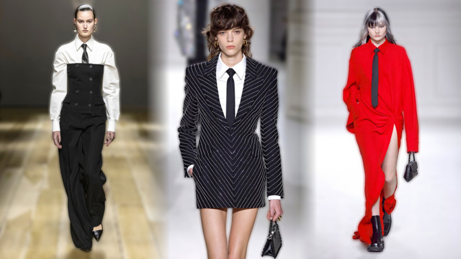 Trend podzimu 2023: Kravata. Maskulinní prvek bude jedničkou mezi dámskými módními doplňky