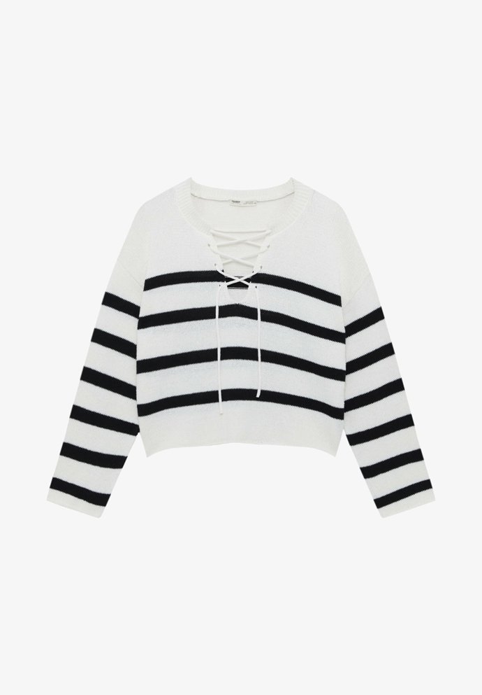Svetr se šněrováním. Pull&Bear, 699 Kč