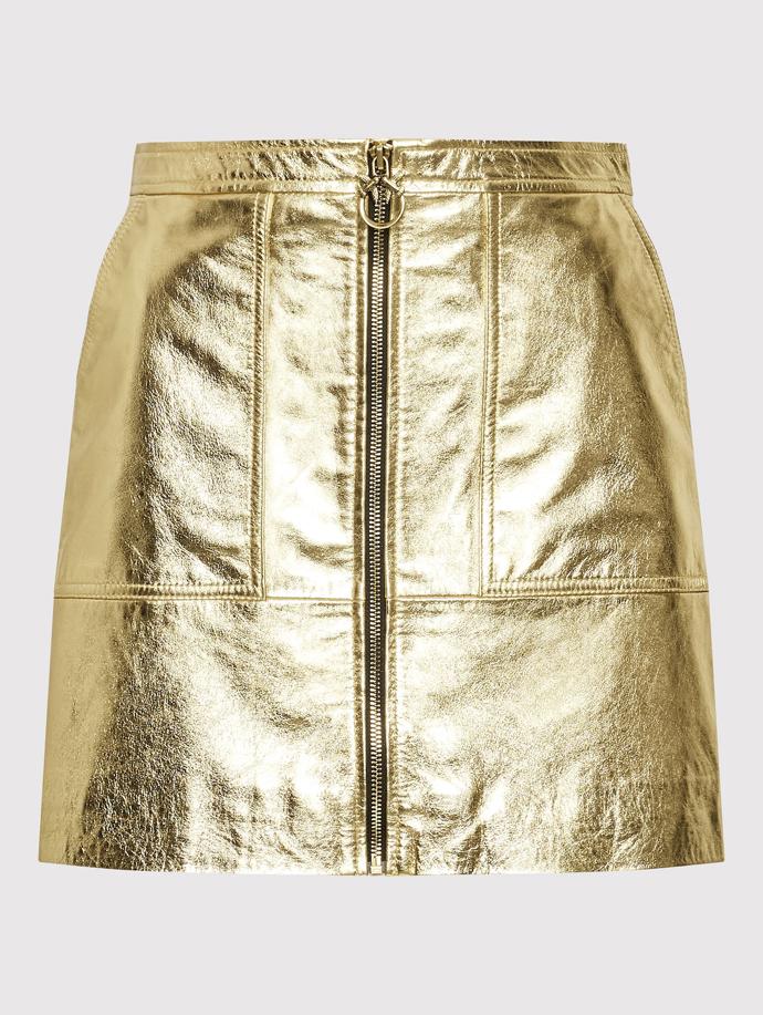 Metalická kožená sukně. Pinko, 3 890 Kč