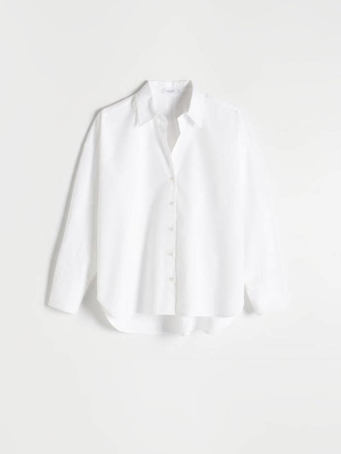 Zkrácená košile s oblými lemy. Reserved, 599 Kč